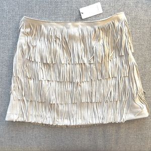 NWT Vici Faux Suede Fringe Skirt - size S